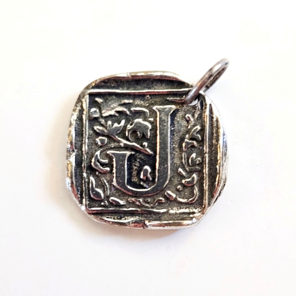 NWOT J Silver Pendant